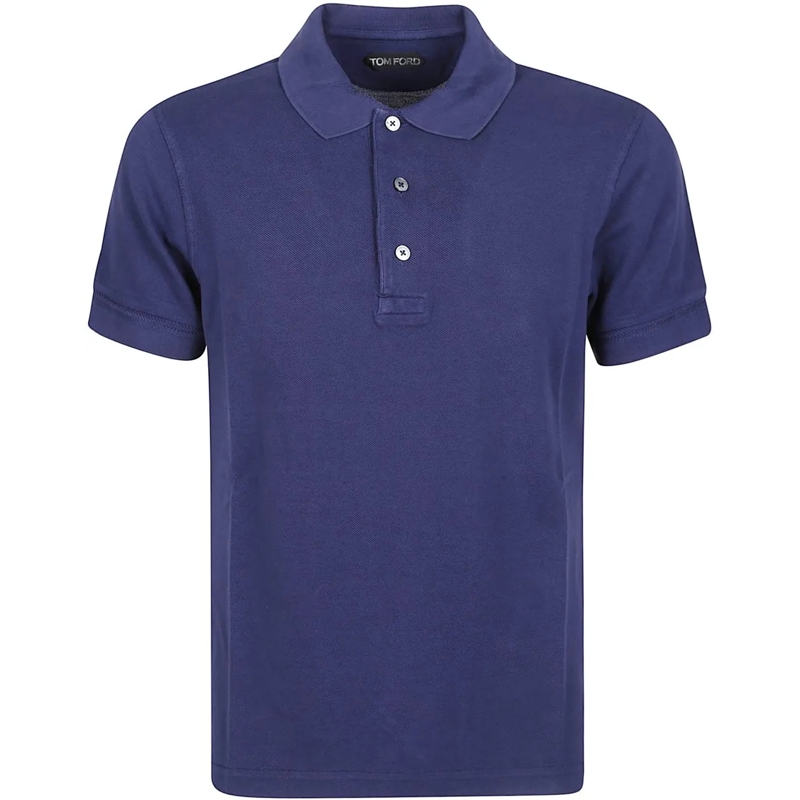 Tom Ford Polo Piquet Short Sleeve Polo Shirt Blue blau