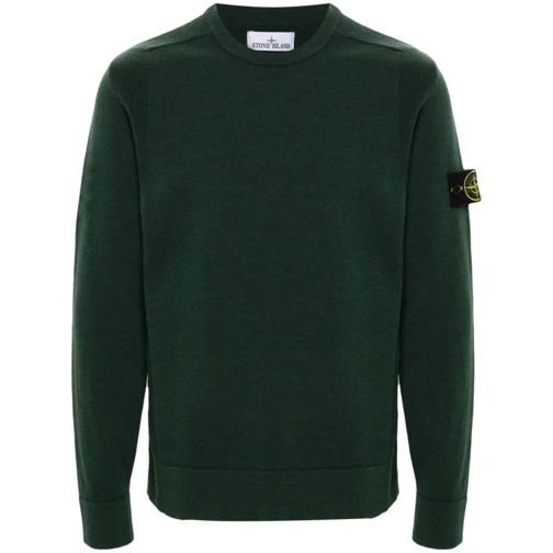 Stone Island Pullover Compass-Badge Long-Sleeve Jumper Green