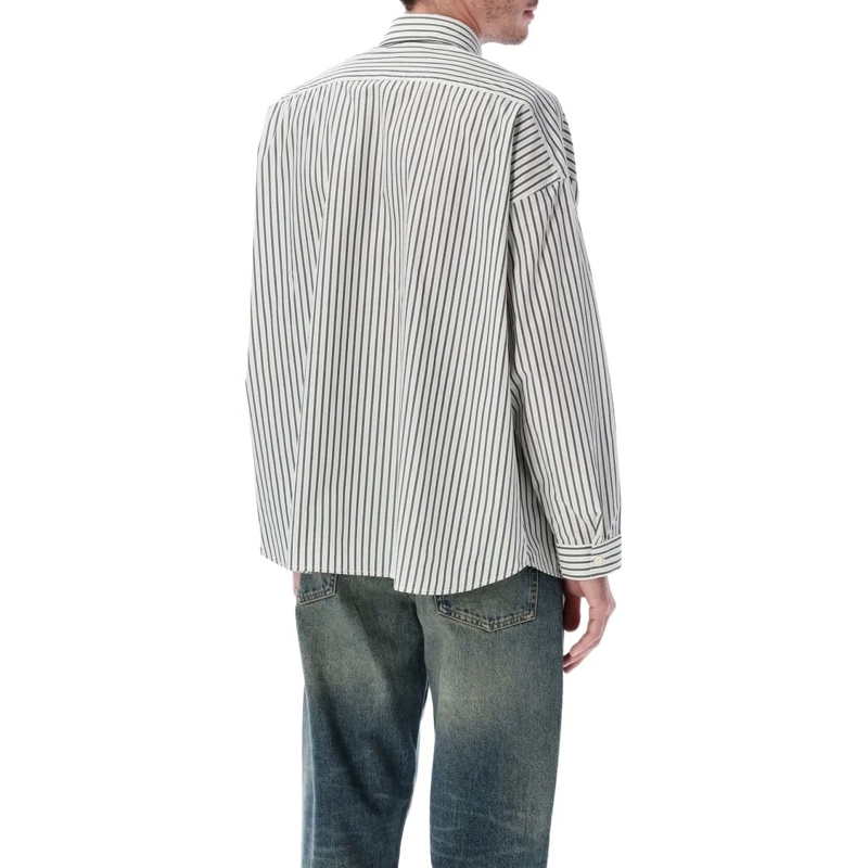 Sunflower Overhemd Stable Striped Cotton Poplin Shirt Grey