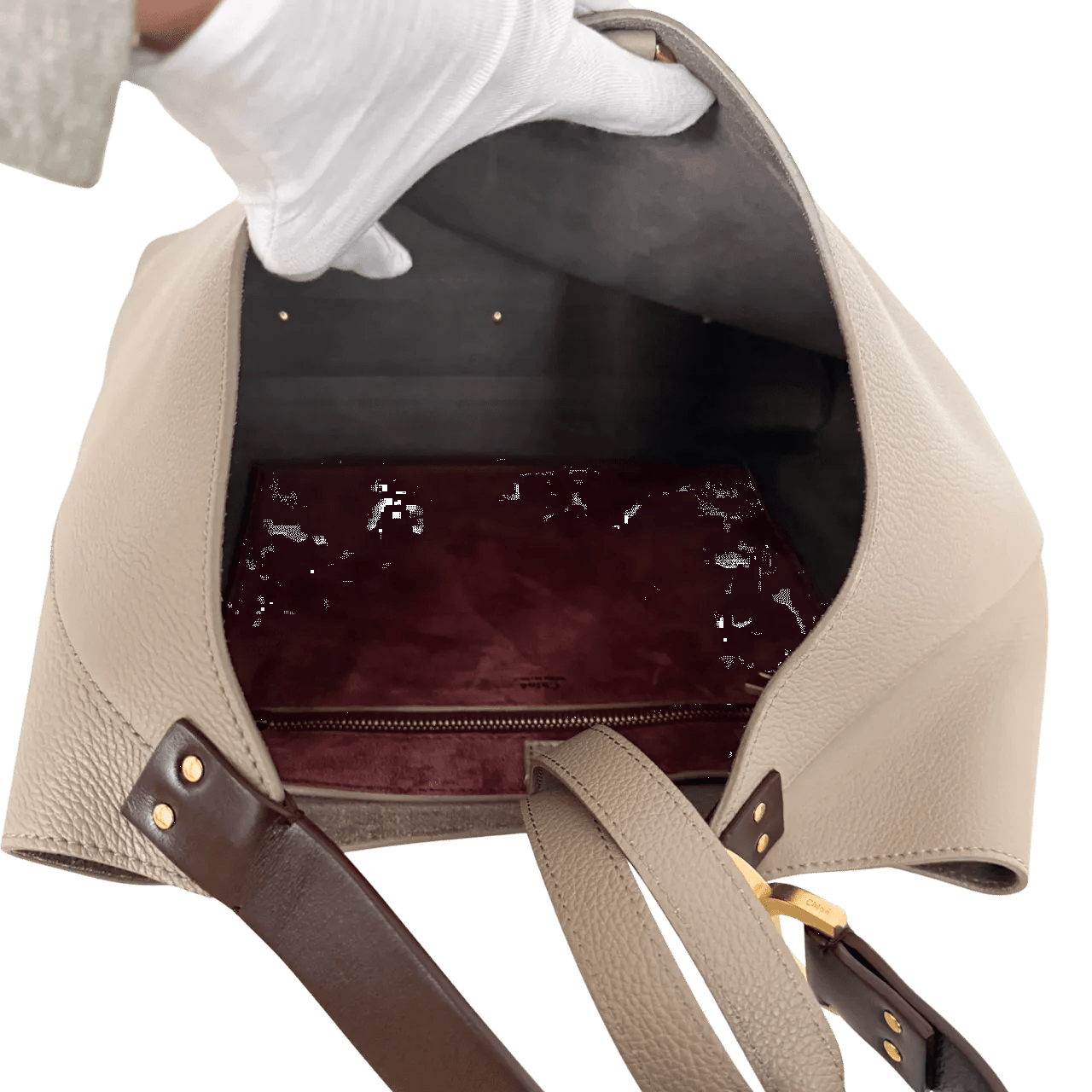 Thumbnail - Chloé Shopper - Chloe Marcie Hobo Bag in grained leather, Motty Gr - Gr. unisize - in Grau - für Damen