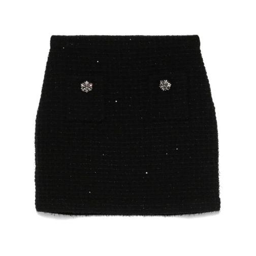 Self Portrait Mini-Röcke Black Button-Up Skirt Black