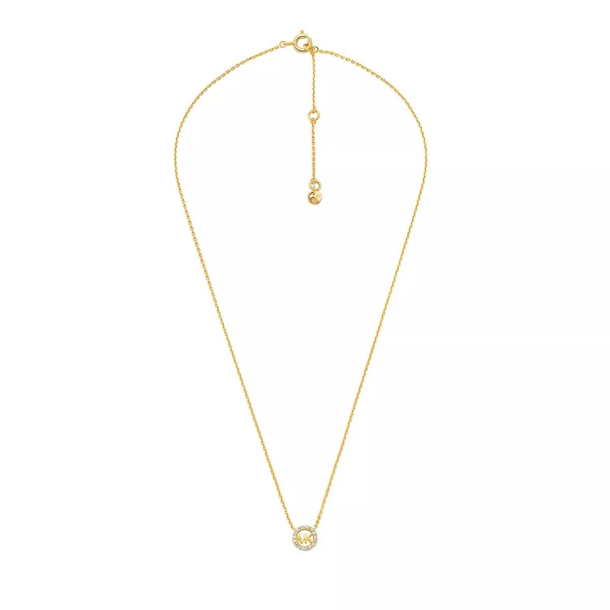 Thumbnail - Michael Kors Halskette - Michael Kors 14K Gold Sterling Silver Logo Pendant - Gr. unisize - in Gold - für Damen