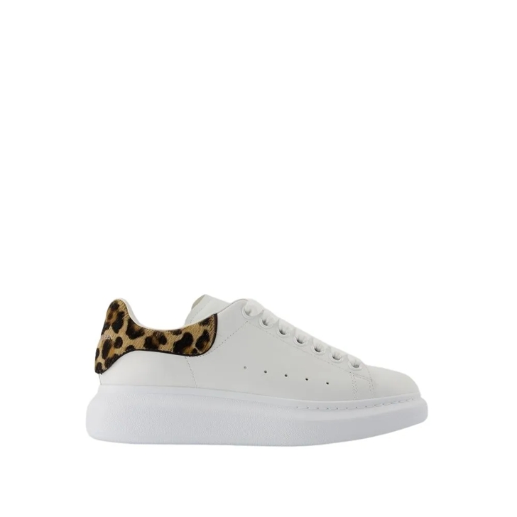 Alexander McQueen Oversized Sneakers Leather White Leopard White Low Top Sneaker