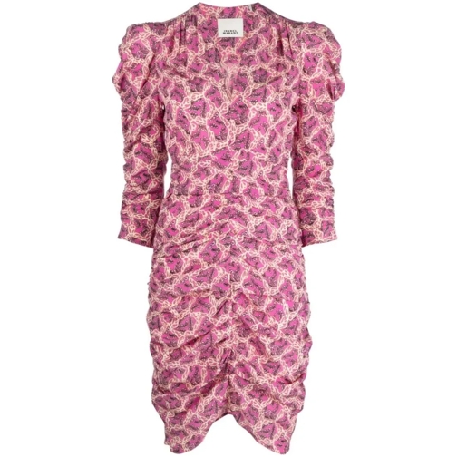 Isabel Marant Mini-Kleider Celina Graphic-Print Dress Pink