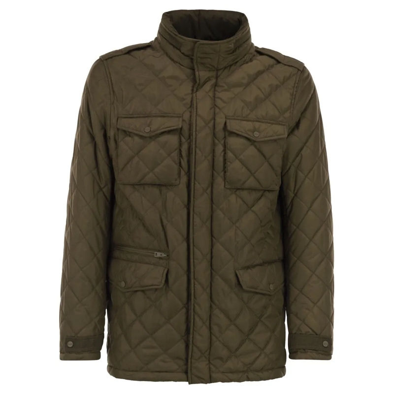Herno Daunenjacke Field Jacket With Diamond Quilting Black