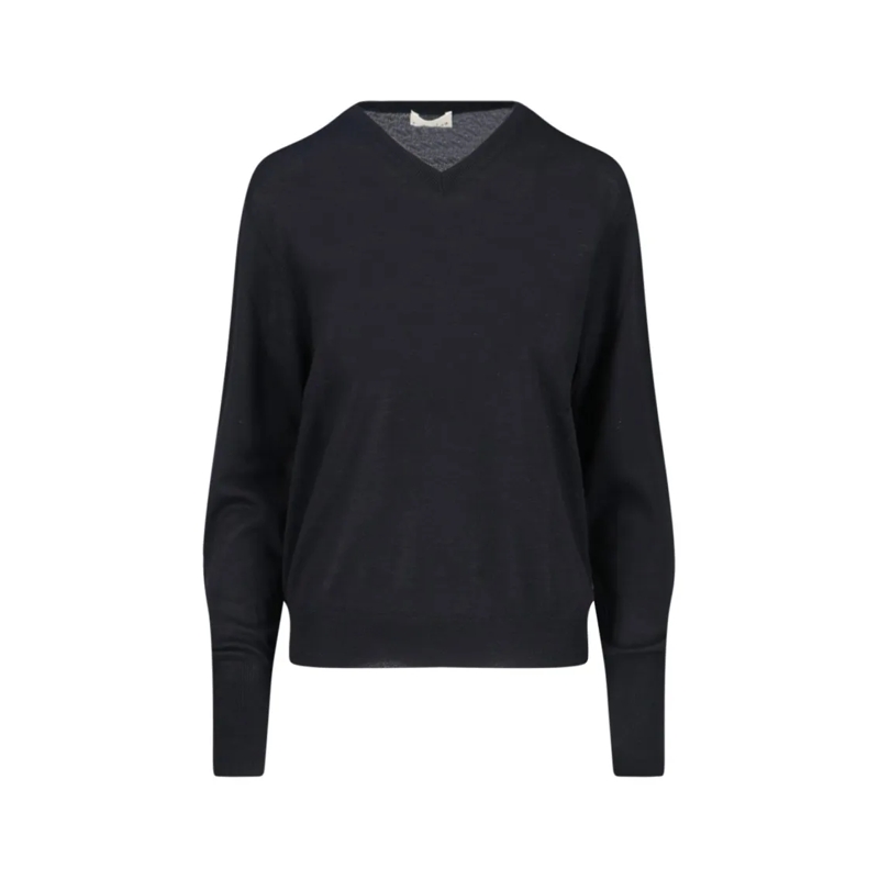 MA'RY'YA Pull Classic Black Knit Sweater With Round Neckline Black