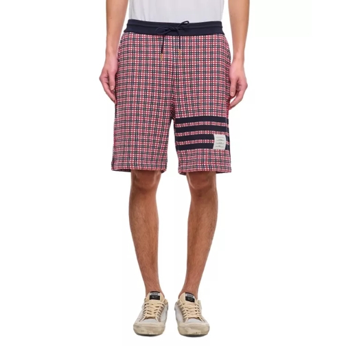 Thom Browne Check 4 Bar Sweat Cotton Shorts Pink 