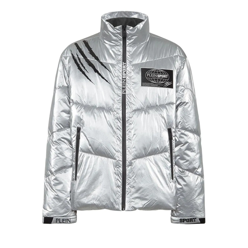 Plein Sport Daunenjacke Winterjacke silber