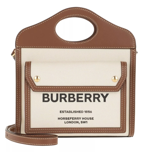 Burberry Pocket Tote Bag Canvas Beige Draagtas