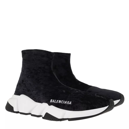 Balenciaga Speed Trainer Sneakers Velvet Black/White/Black Slip-On Sneaker