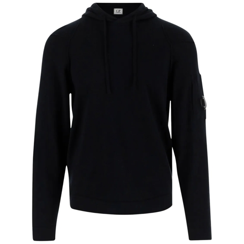 CP Company Hoodie Sea Island Cotton Sweatshirt With Logo Black