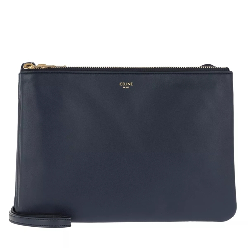 Celine Trio Handle Bag Leather Blue Crossbody Bag