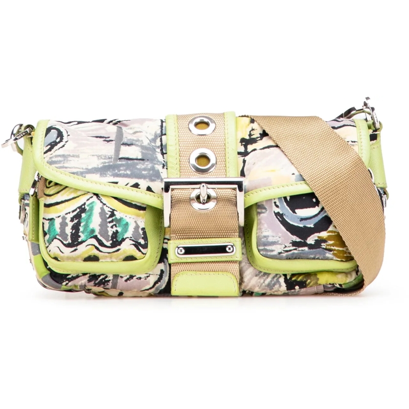 Prada Schultertasche Tessuto Stampata Venezia Shoulder Bag grün
