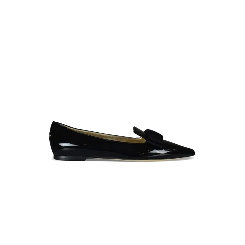 Jimmy Choo Ballerinas Patent Leather Ballerinas With Front Knot Black