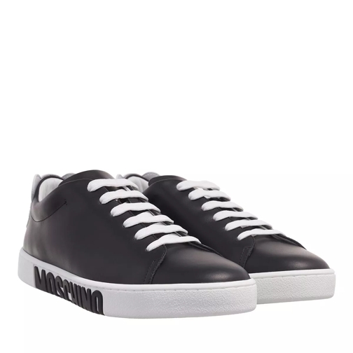 Moschino Sneakerd Logo Vitello Nero Bianco scarpa da ginnastica bassa