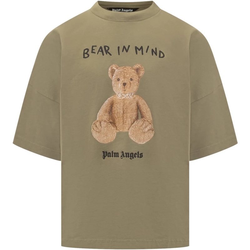 Palm Angels T-shirt Palm Angels T-Shirt Bear In Mind Oliva grün
