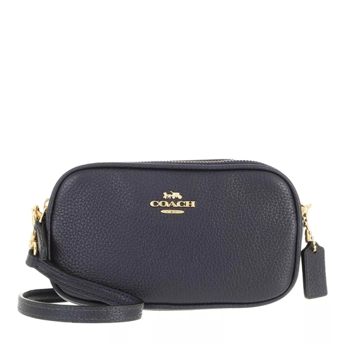 Coach XBody Pouch Pebbled Leather Light Gold/Navy Micro Bag
