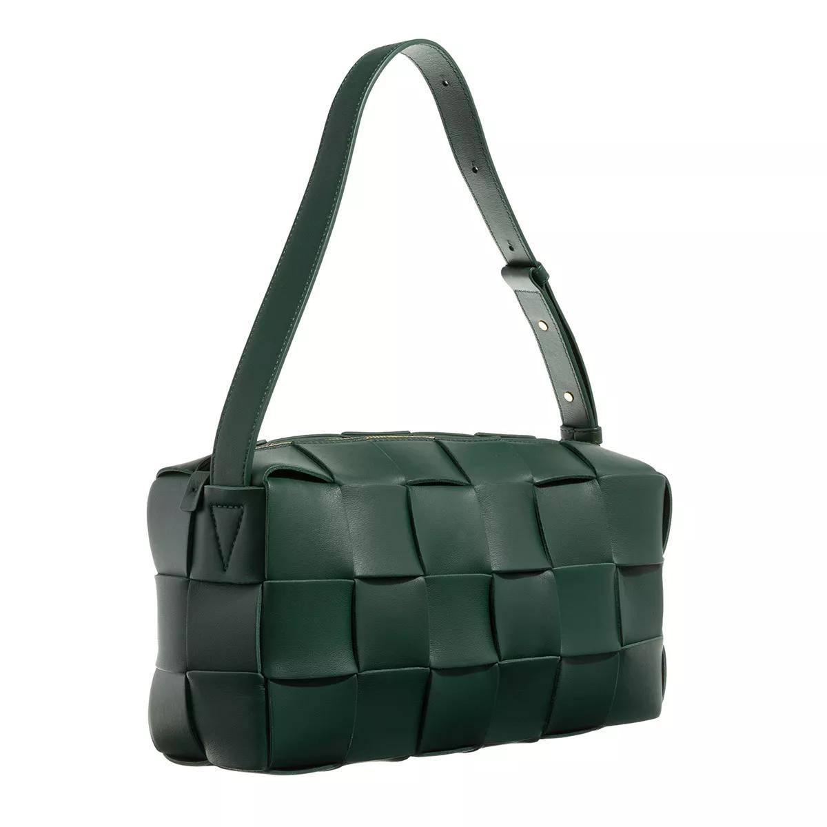 Bottega Veneta Pochettes Brick Cassette Satchel Bag in groen
