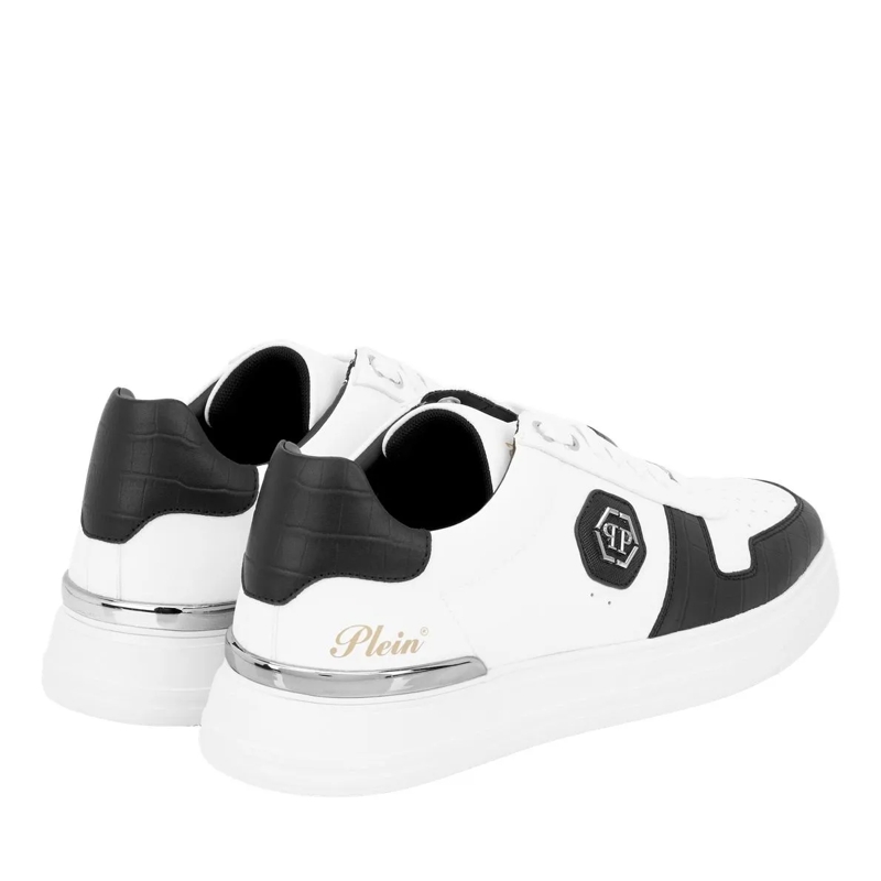 Philipp Plein Low-Top-Sneaker Lo-Top Turnschuhe Cocco Crocco Geprägt weiss(Image 2)