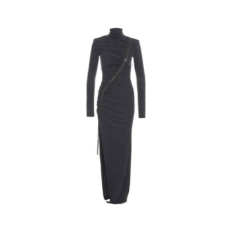 Elisabetta Franchi  Gathered Maxi Dress Black