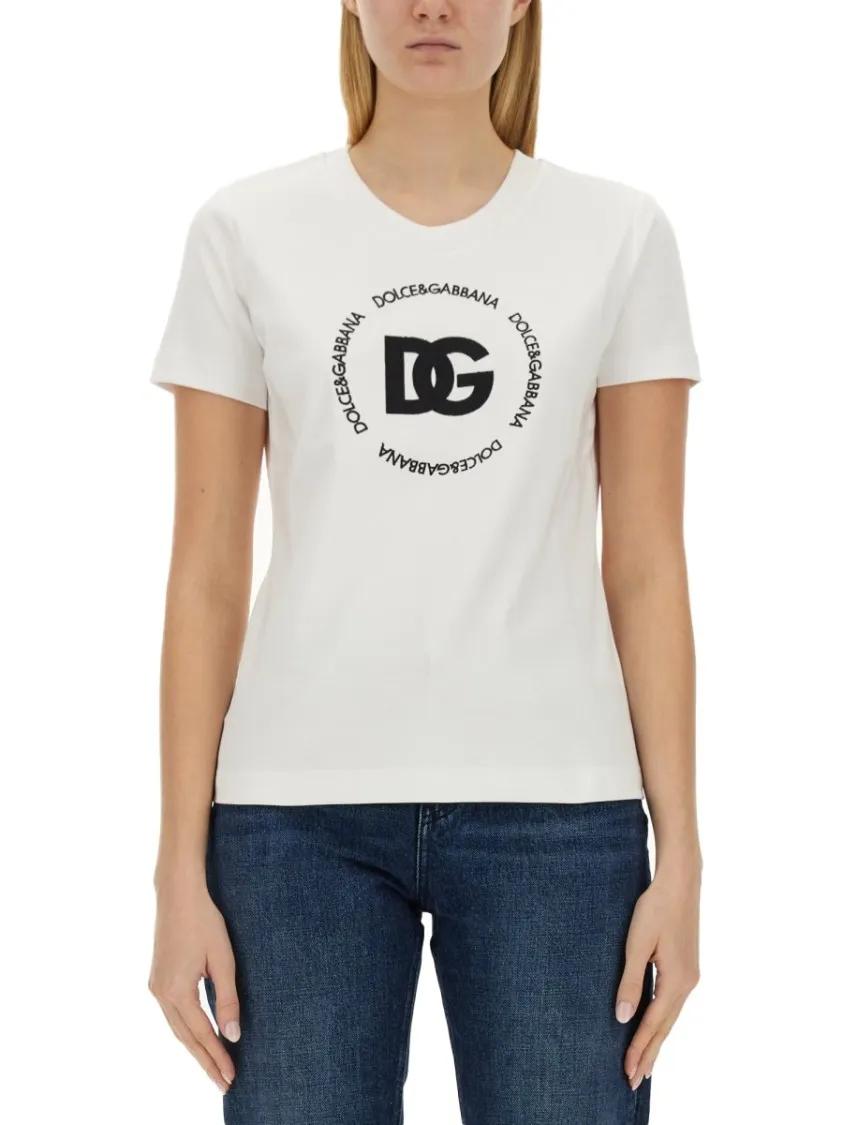 Thumbnail - Dolce&Gabbana - T-Shirt With Logo - Größe 38 - weiß