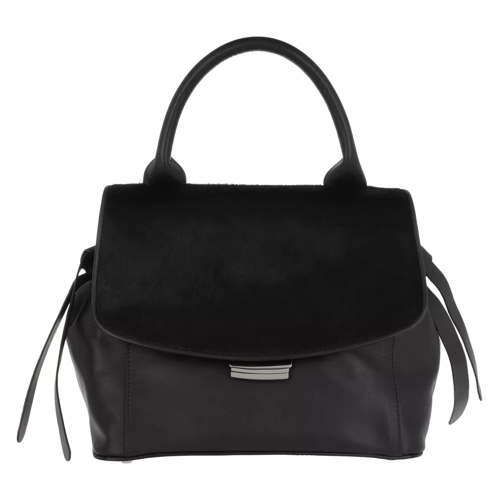 Abro Calf Adria Leather Handle Bag S 1 Black/Nickel Axelremsväska