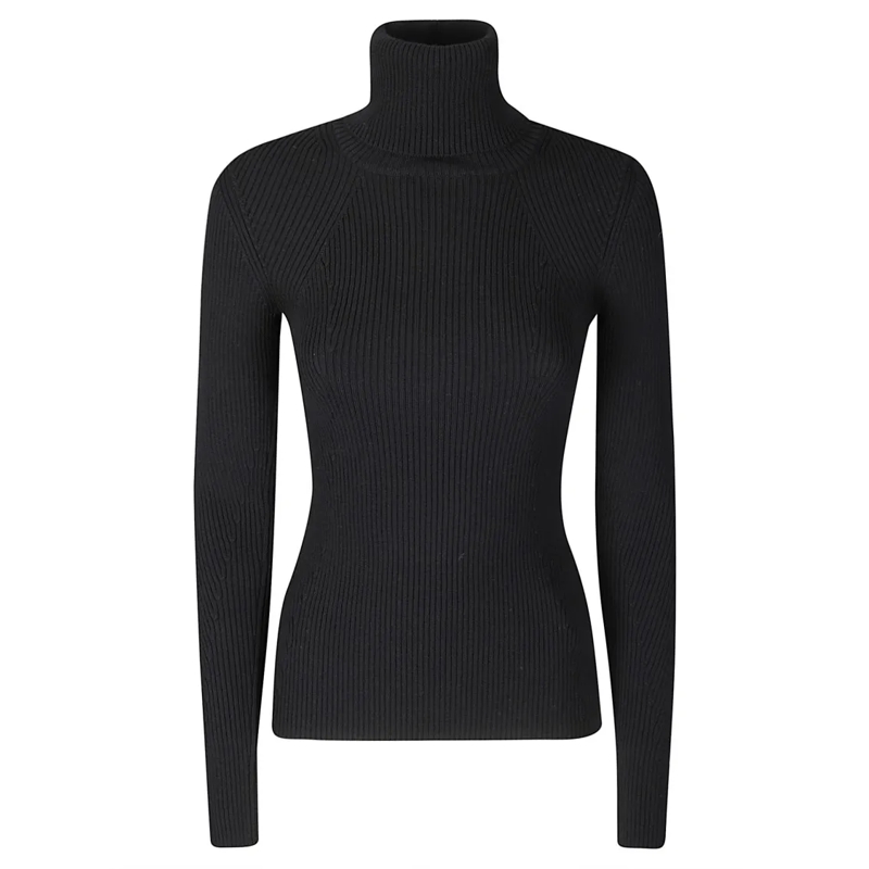 Junya Watanabe Trui met col Ribbed Knit High Neck Sweater Black