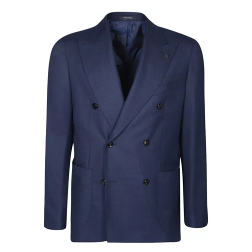 Tagliatore Double-Breasted Wool Jacket Blue 
