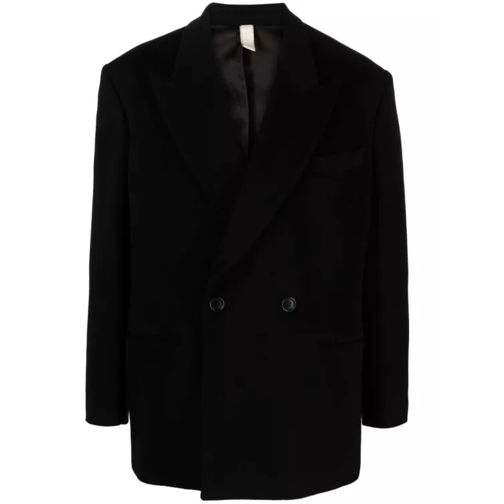 Sunflower Black Double-Breasted Wool Coat Black 