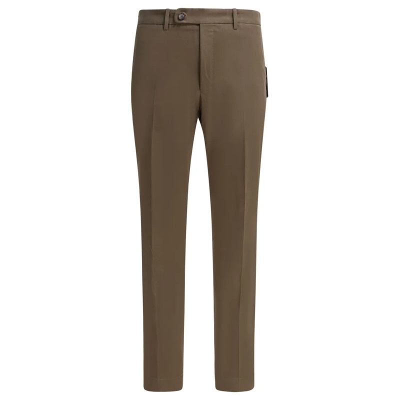 Incotex Pantalon de costume Slim Fit Stretch Cotton Pants Green