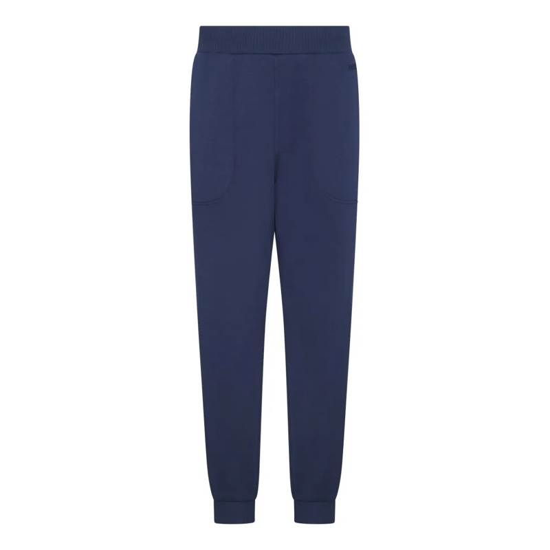 Zegna Jogginghose Tapered Fit Trousers With Ribbed Waistband Blue