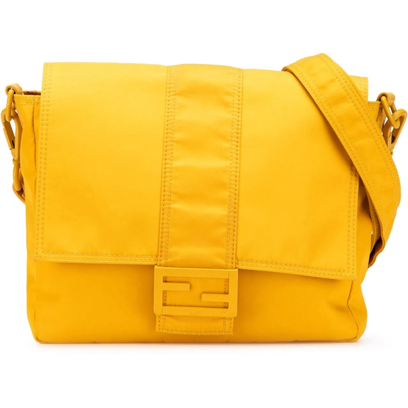 Fendi Sac à bandoulière Medium Econyl Nylon Baguette Crossbody gelb