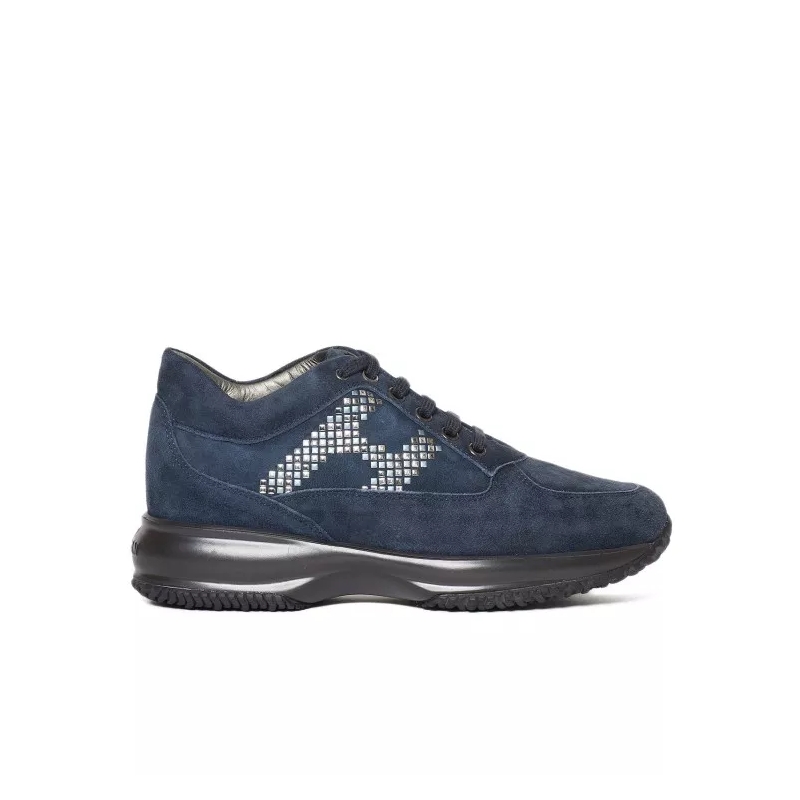 Hogan Low-Top-Sneaker Blue Suede Interactive Sneakers Blue