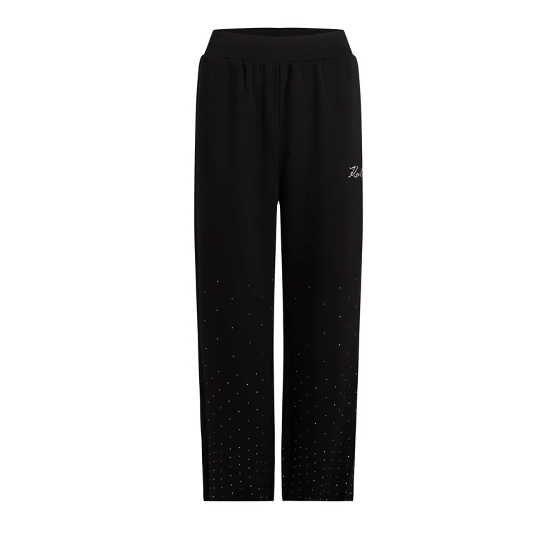 Karl Lagerfeld Anzugshose Trainingshose mit Strass schwarz