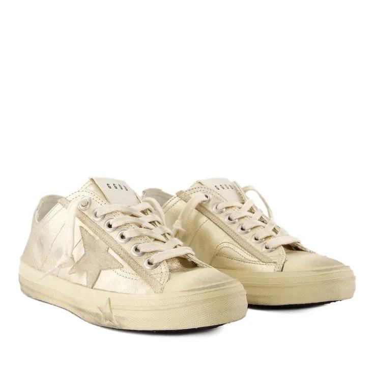 Golden Goose Low-Top Sneaker - V-Star 2 Sneakers - Leather - Metallic - Gr. 41 (EU) - in Gunmetal - für Damen