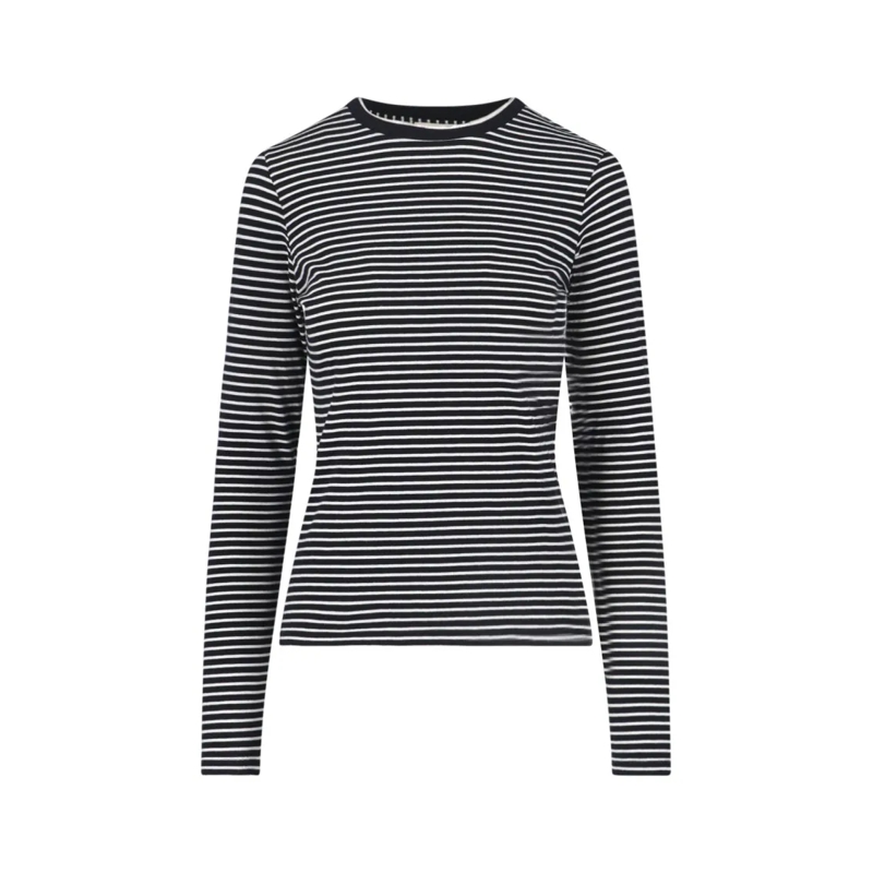 NILI LOTAN Langärmeliges Oberteil Classic Black T-Shirt With Round Neckline Black