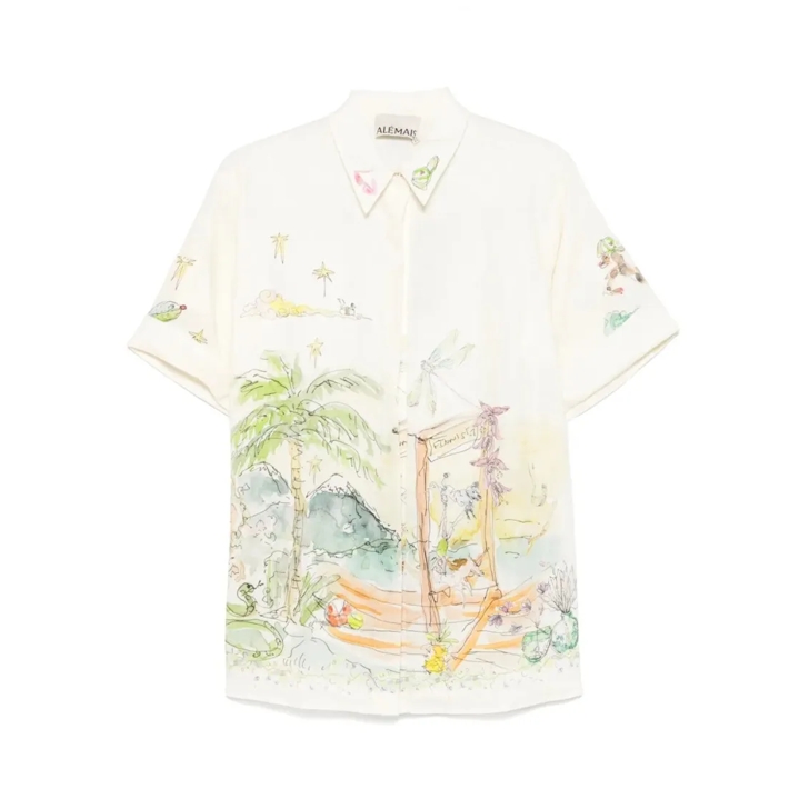 Tシャツ・カットソー Alemais Whimsical Graphic-Print Shirt Alemais Whimsical Graphic-print Shirt In White | ModeSens