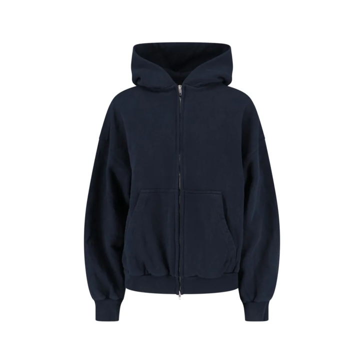 Balenciaga Flipped Uni Black Zip Hoodie With Back Logo Black