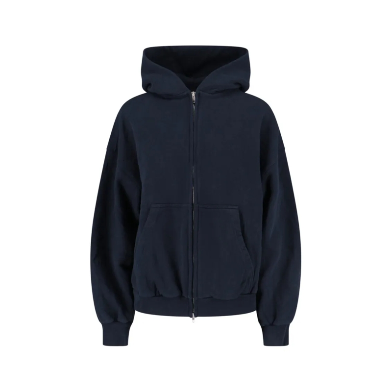 Balenciaga Übergangsjacke Flipped Uni Black Zip Hoodie With Back Logo Black