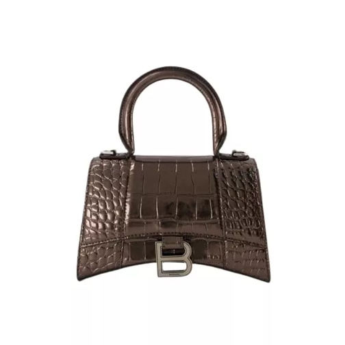 Balenciaga Hourglass Xs Bag - Leather - Dark Bronze Brown Minitasche