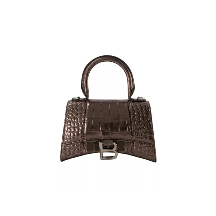 Hourglass Xs Bag Leather Dark Bronze Brown Minitasche