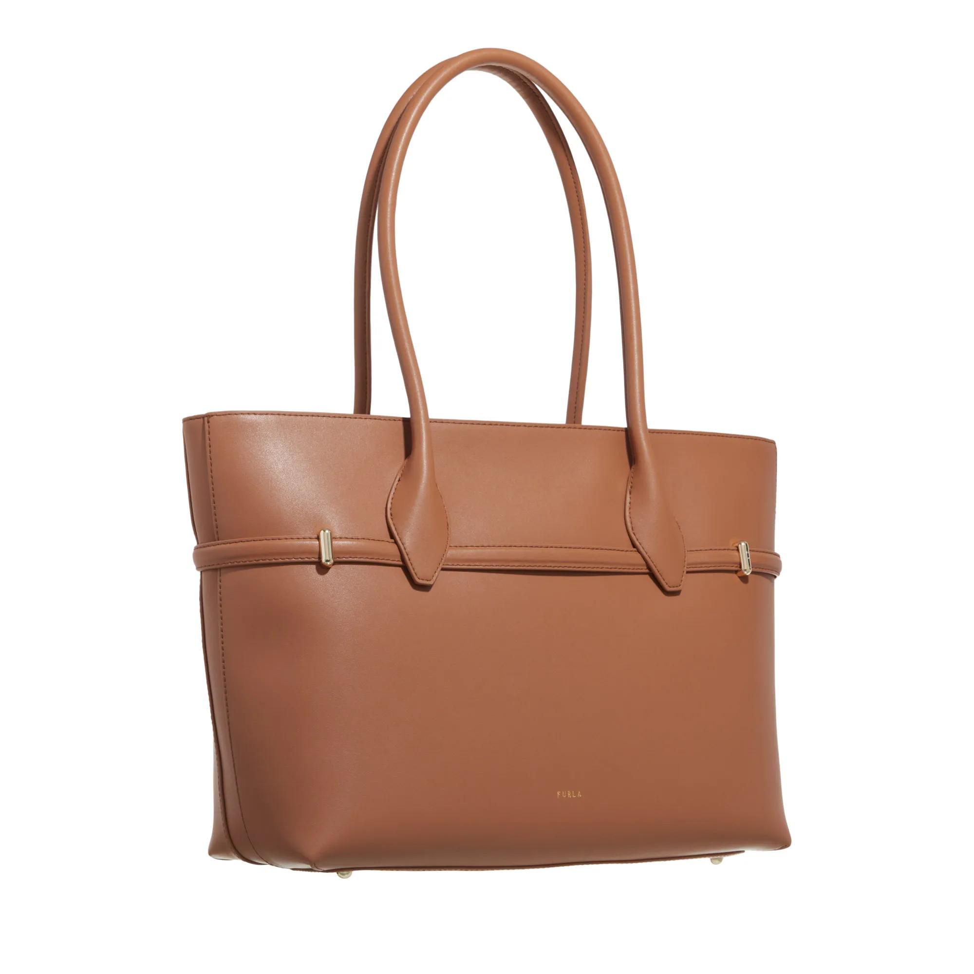 Furla Bruine leren Shopper met Interlocking Hardware Brown Dames
