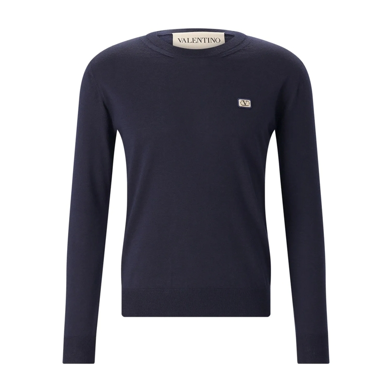 Valentino Garavani Pull Pullover aus Schurwolle dunkelblau