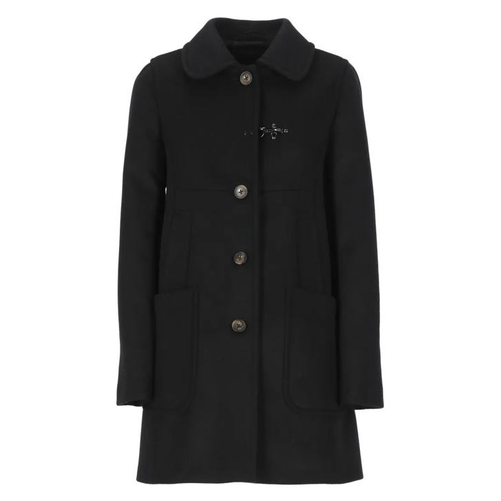 Black wool cashmere coat clearance
