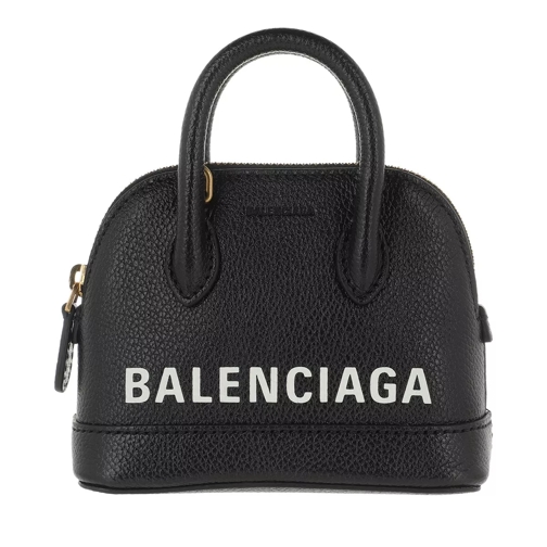 Balenciaga Mini Top Handle Bag Leather Black White Mikrotasche