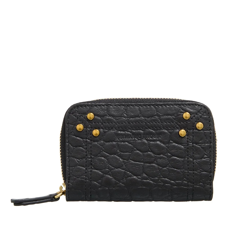 Jerome Dreyfuss Portemonnaie mit Zip-Around-Reißverschluss Henri Imprime Croco Noir
