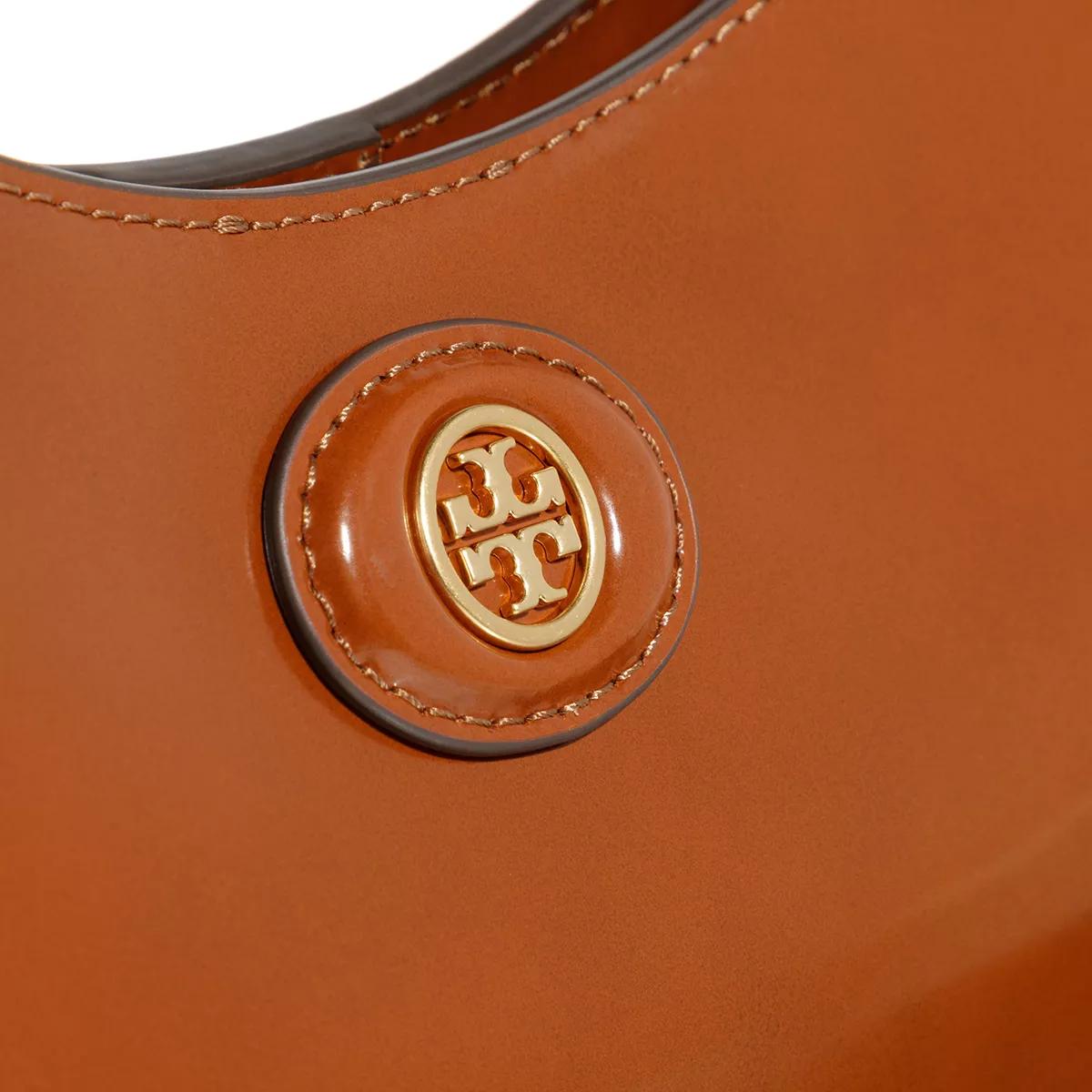 TORY BURCH Hobo bags Robinson Spazzolato Convertible Crescent Bag in bruin