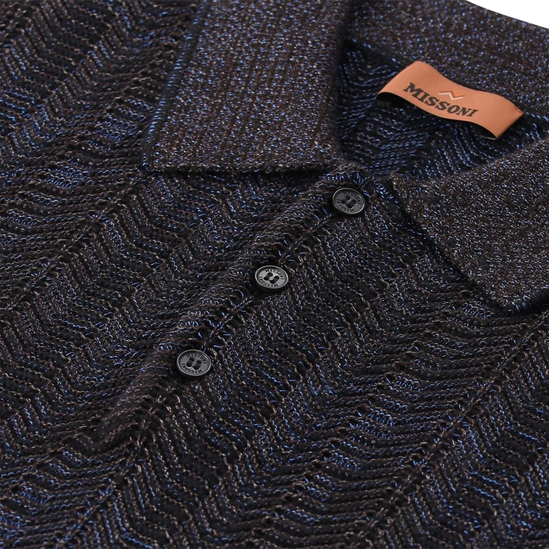 Missoni Poloshirt Pullover aus Wollmix blau(Image 4)