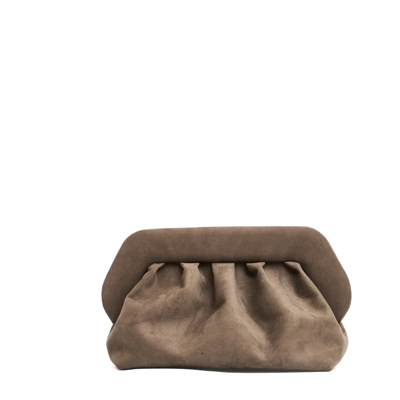Themoirè Clutch Clutch Vegan Suede Fango Brown