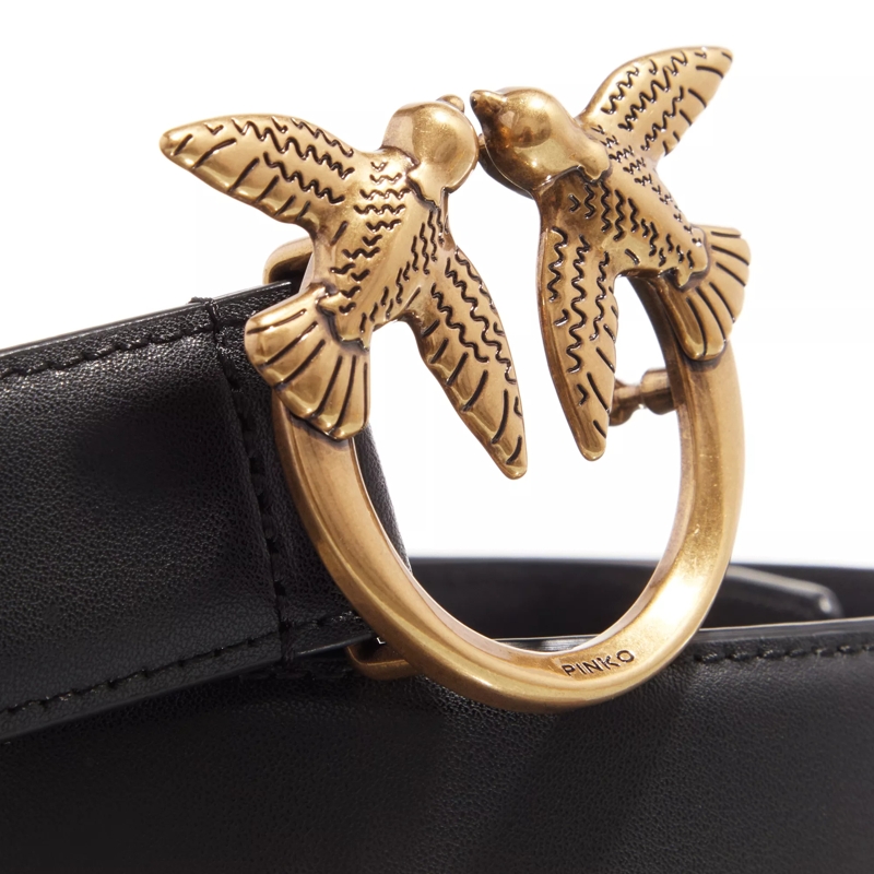 Pinko Ceinture en cuir Love Berry H3 Belt Nero-Antique Gold(Image 4)